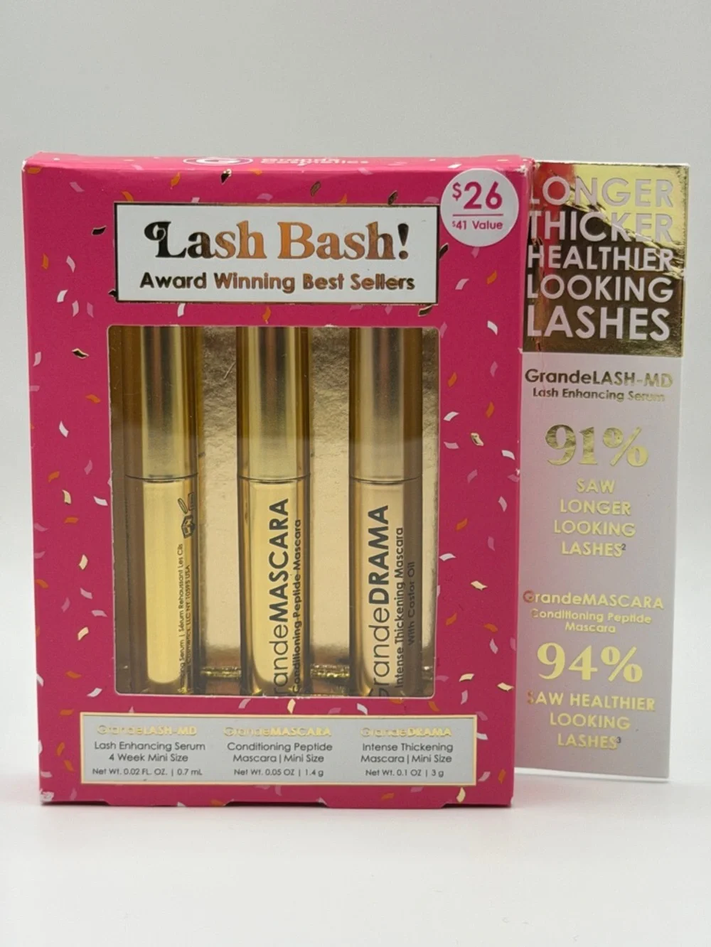 Grande Cosmetics Lash Bash! Trio Lash Enhancing Serum+Mascara x 2 Minis NIB!! - Picture 7 of 12